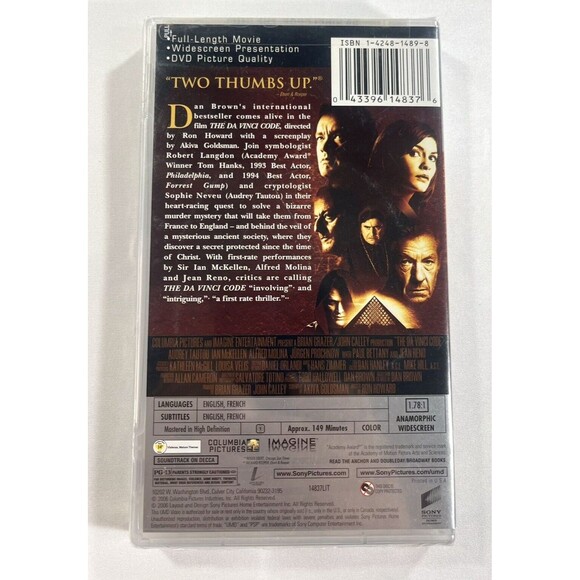 The Da Vinci Code Sony PlayStation PSP UMD-Movie 2006 New Factory Sealed - Picture 2 of 8